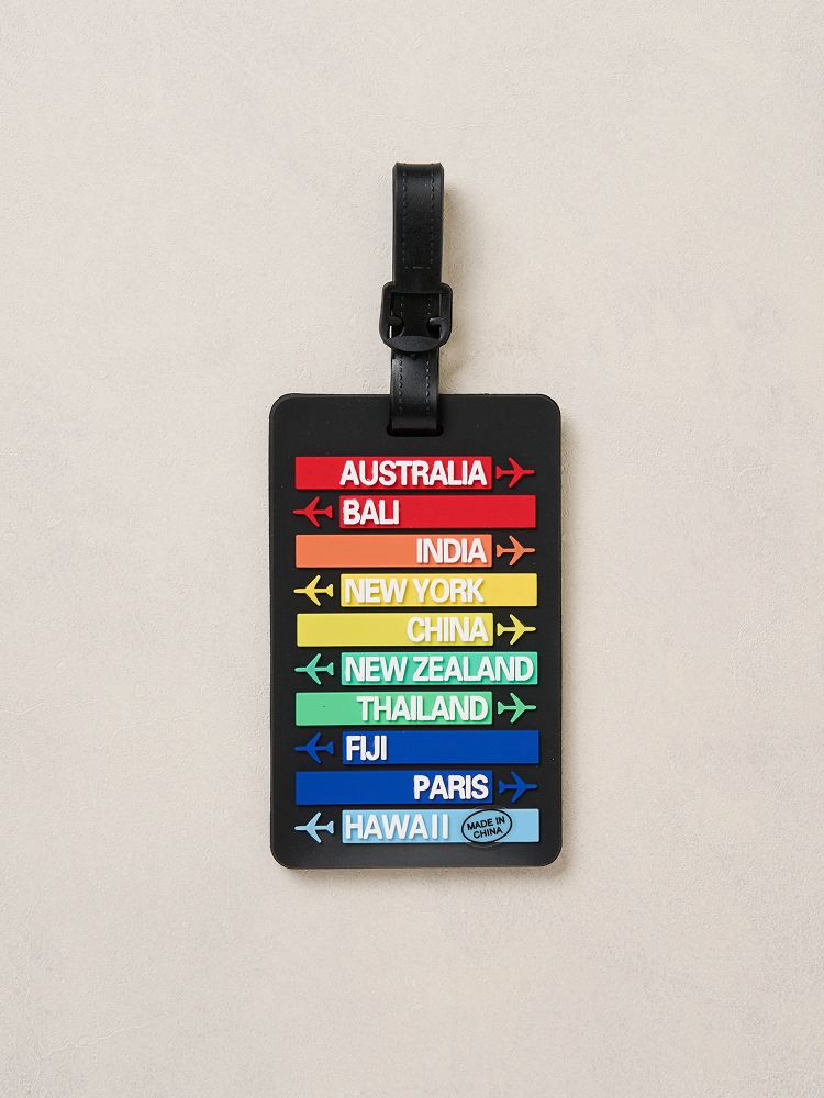 Travel rainbow color name tag