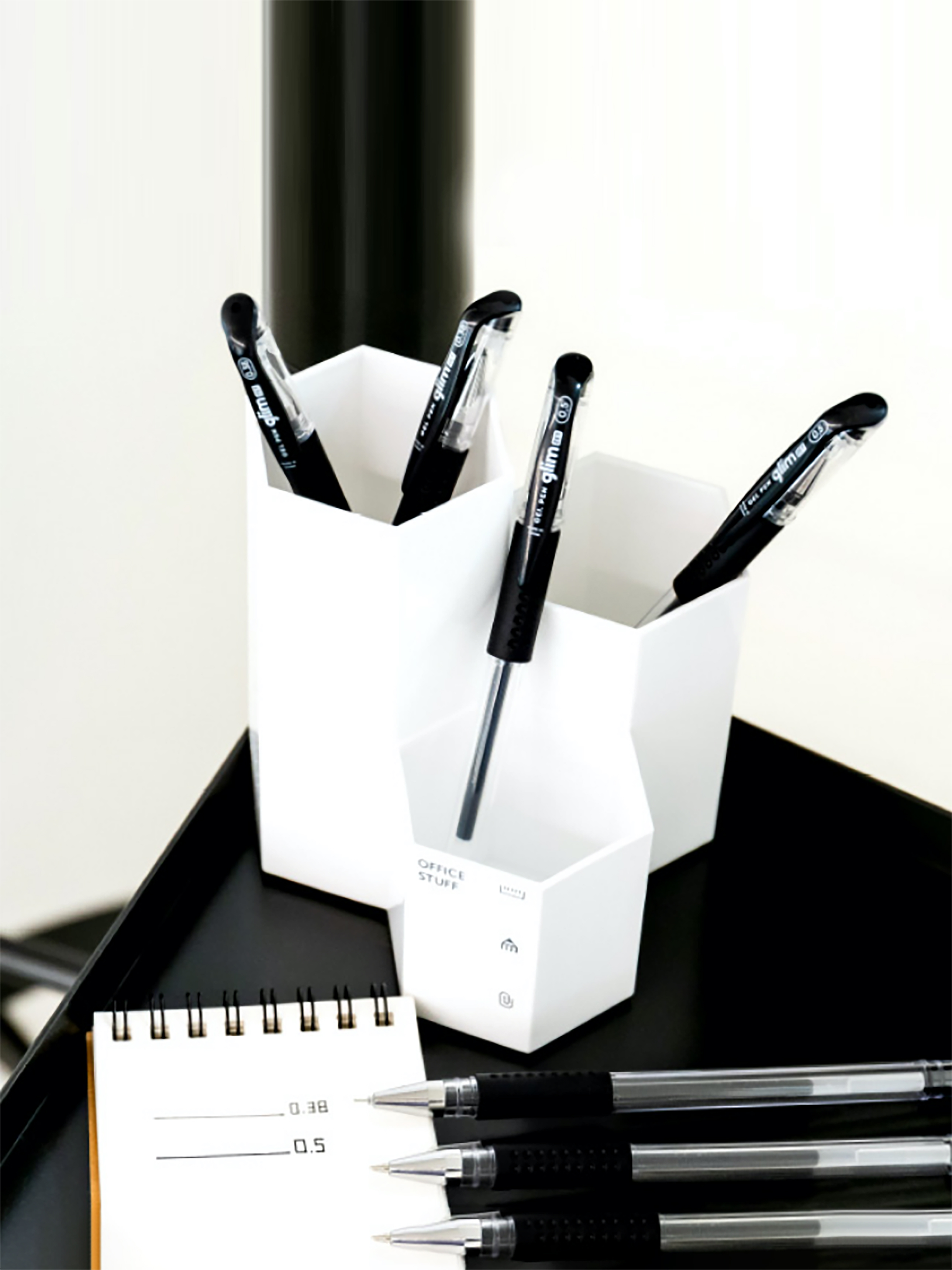 Cap type gel pen black 0.38mm 4P