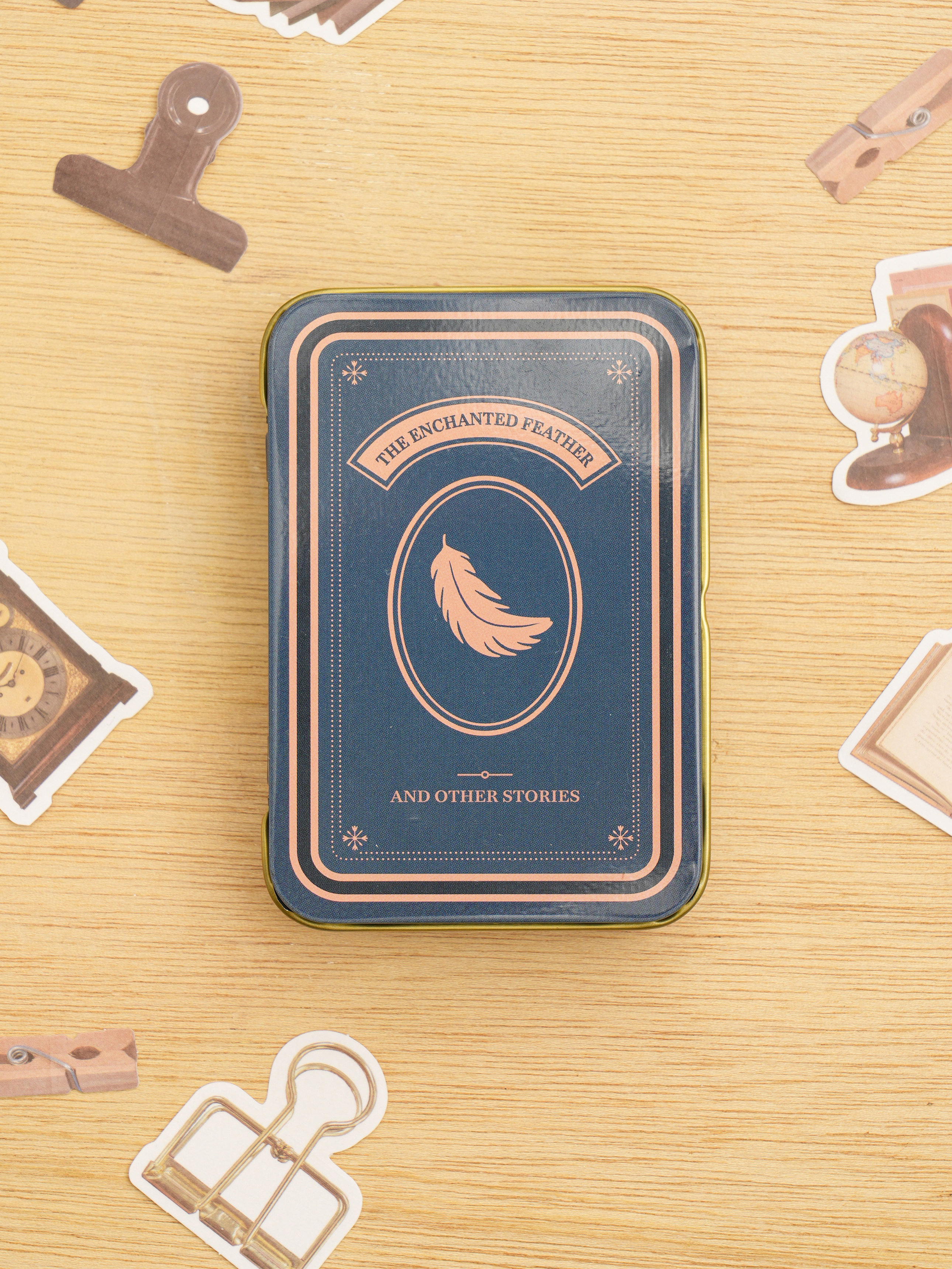 Vintage tin case sticker object