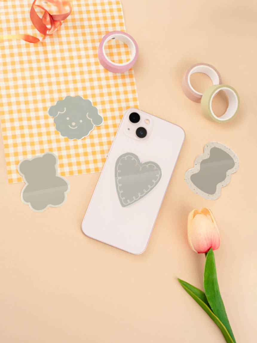 No-frame mini acrylic mirror (2 pieces/attachment type)