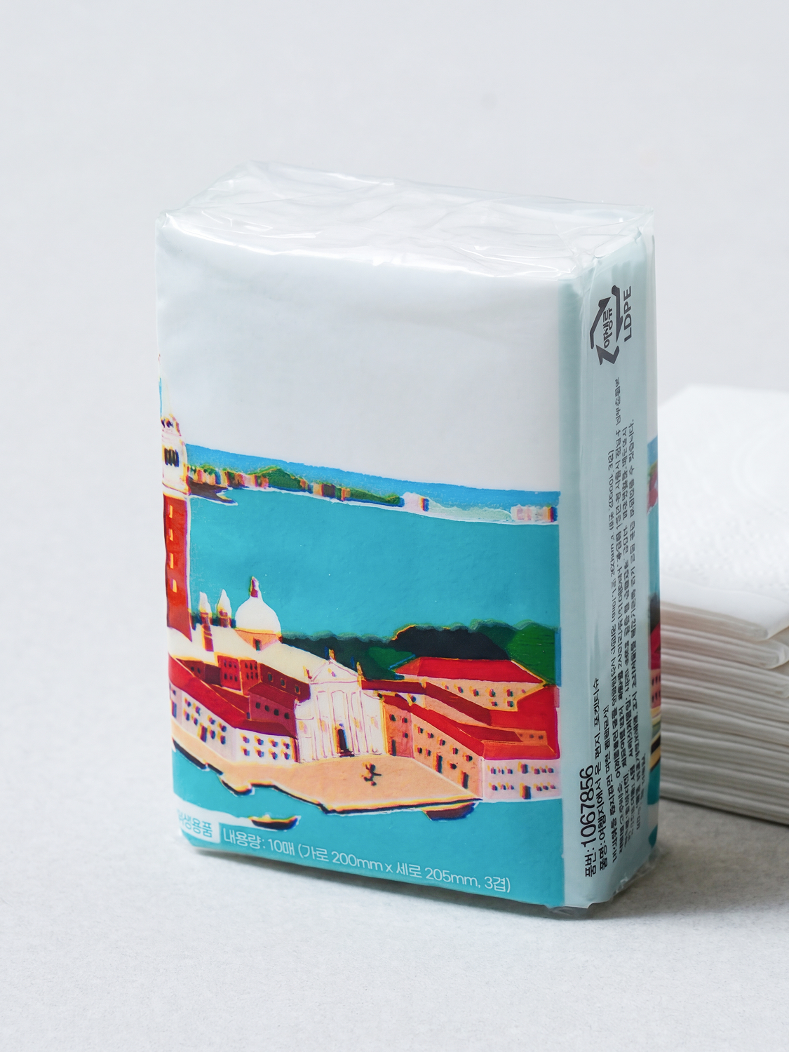 6 packs of letter pocket tissues from travel destinations
