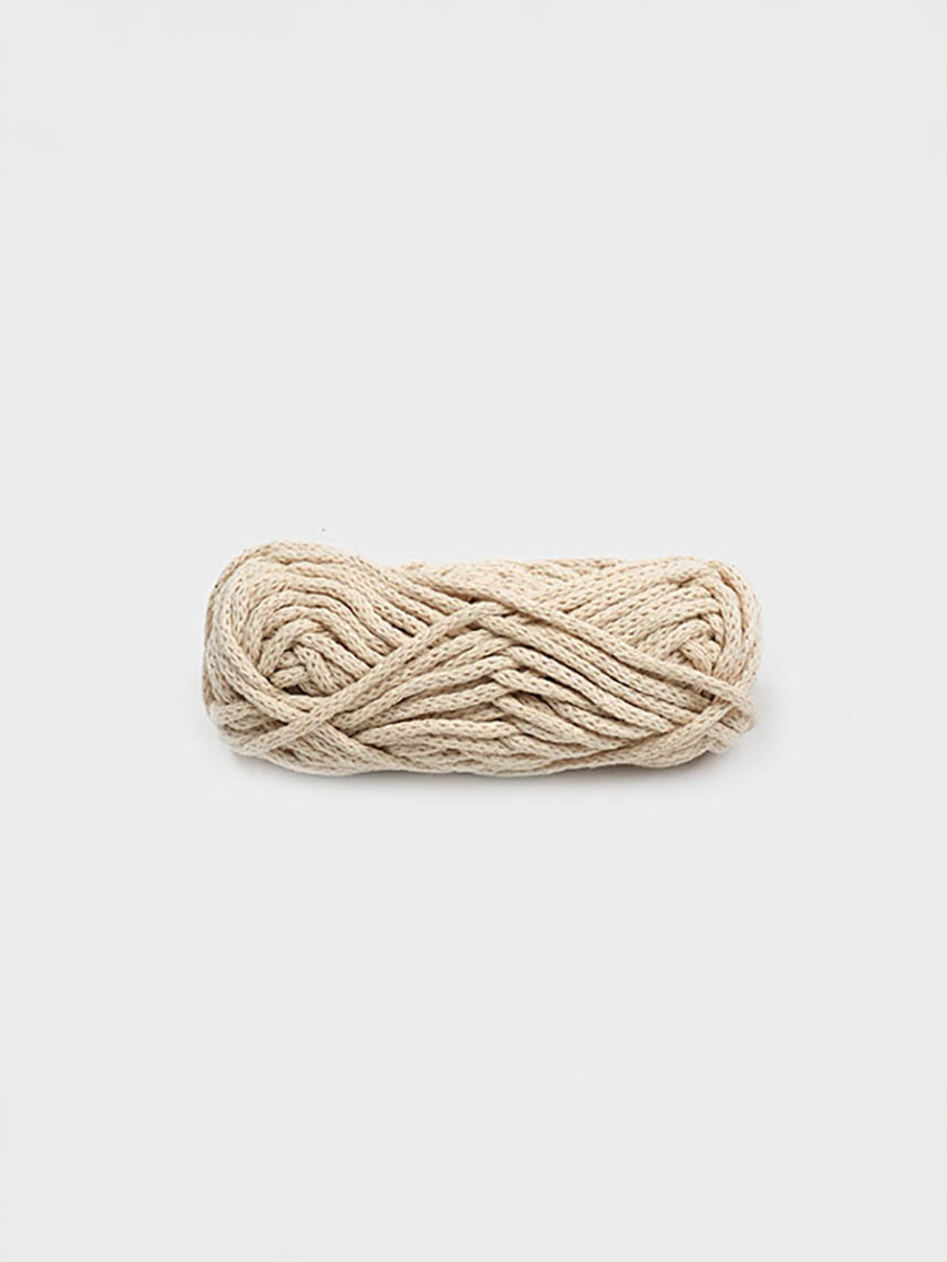 Cotton rope knitting yarn (beige) 40g