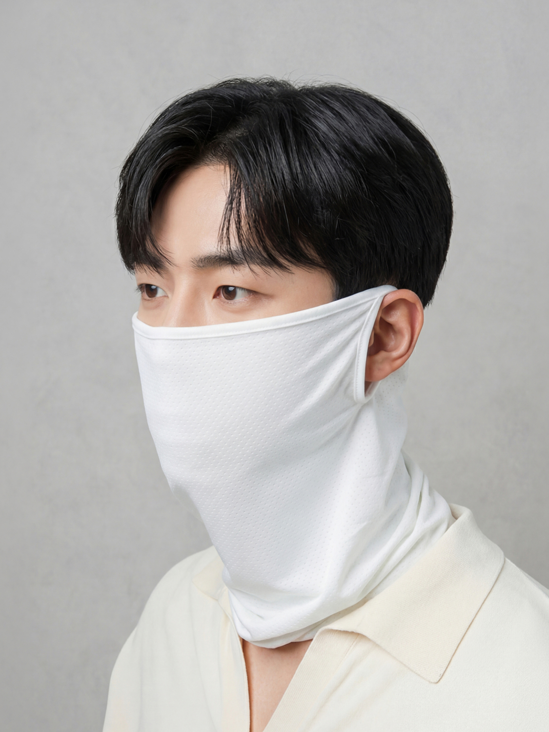 귀걸이식 메시 스포츠 스카프 화이트