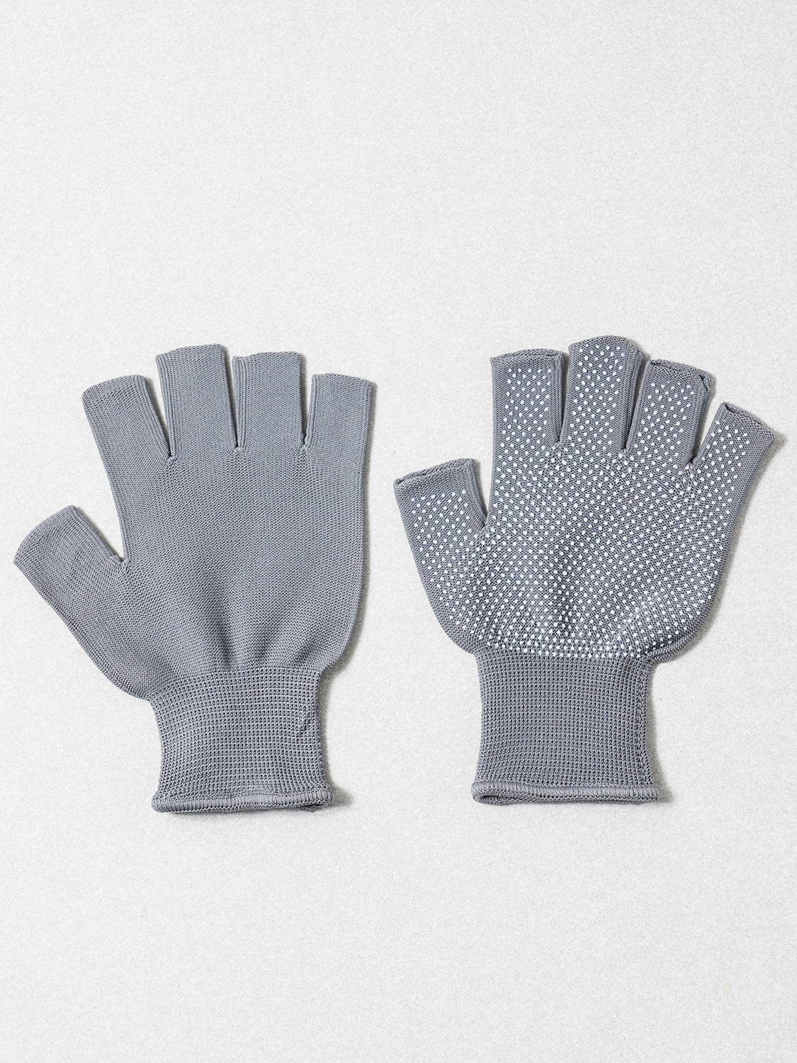 2 pairs of non-slip half gloves, gray M~L