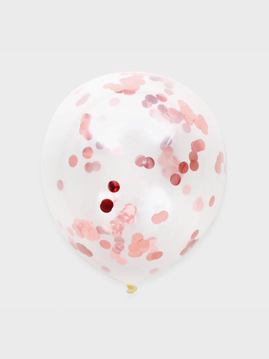 Rose gold confetti balloons 30cm (5 pieces)