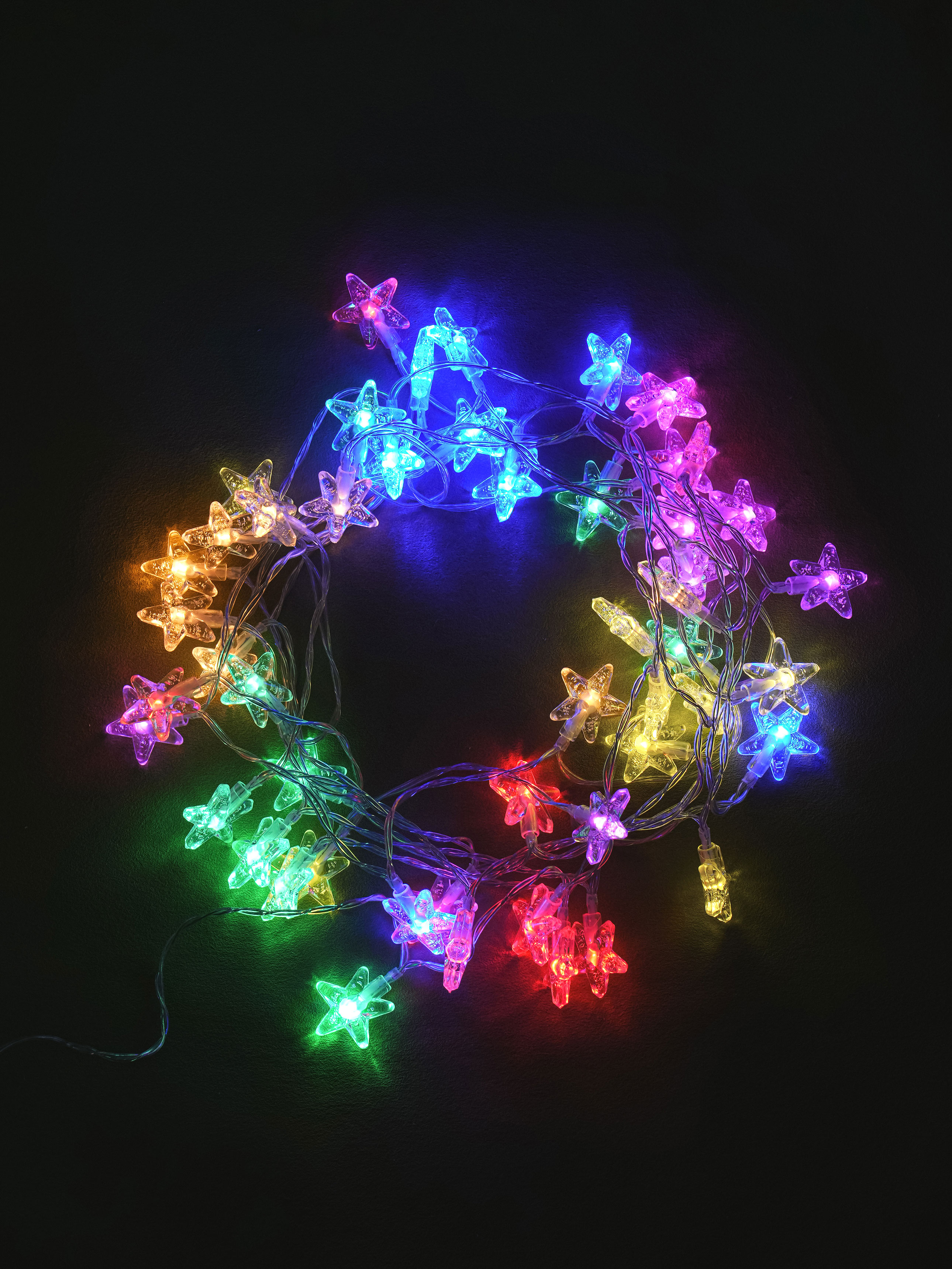 Interior LED star-shaped light bulbs, 50 bulbs, 6 colors