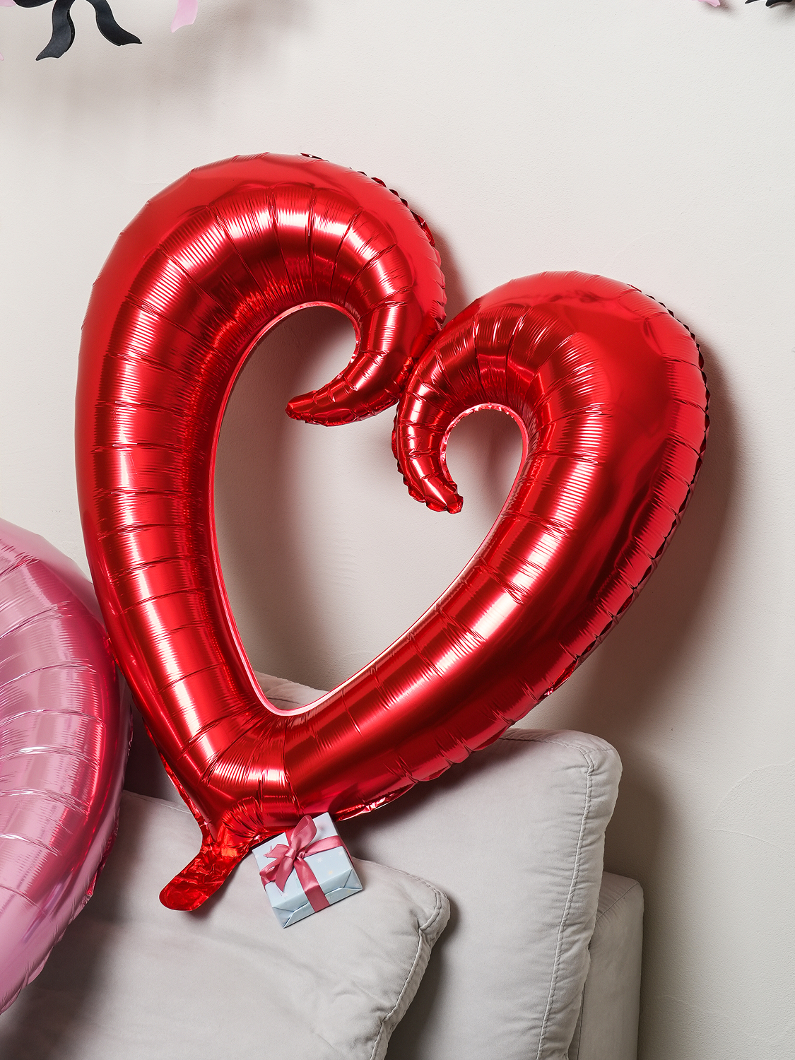 Heart ring balloon_red