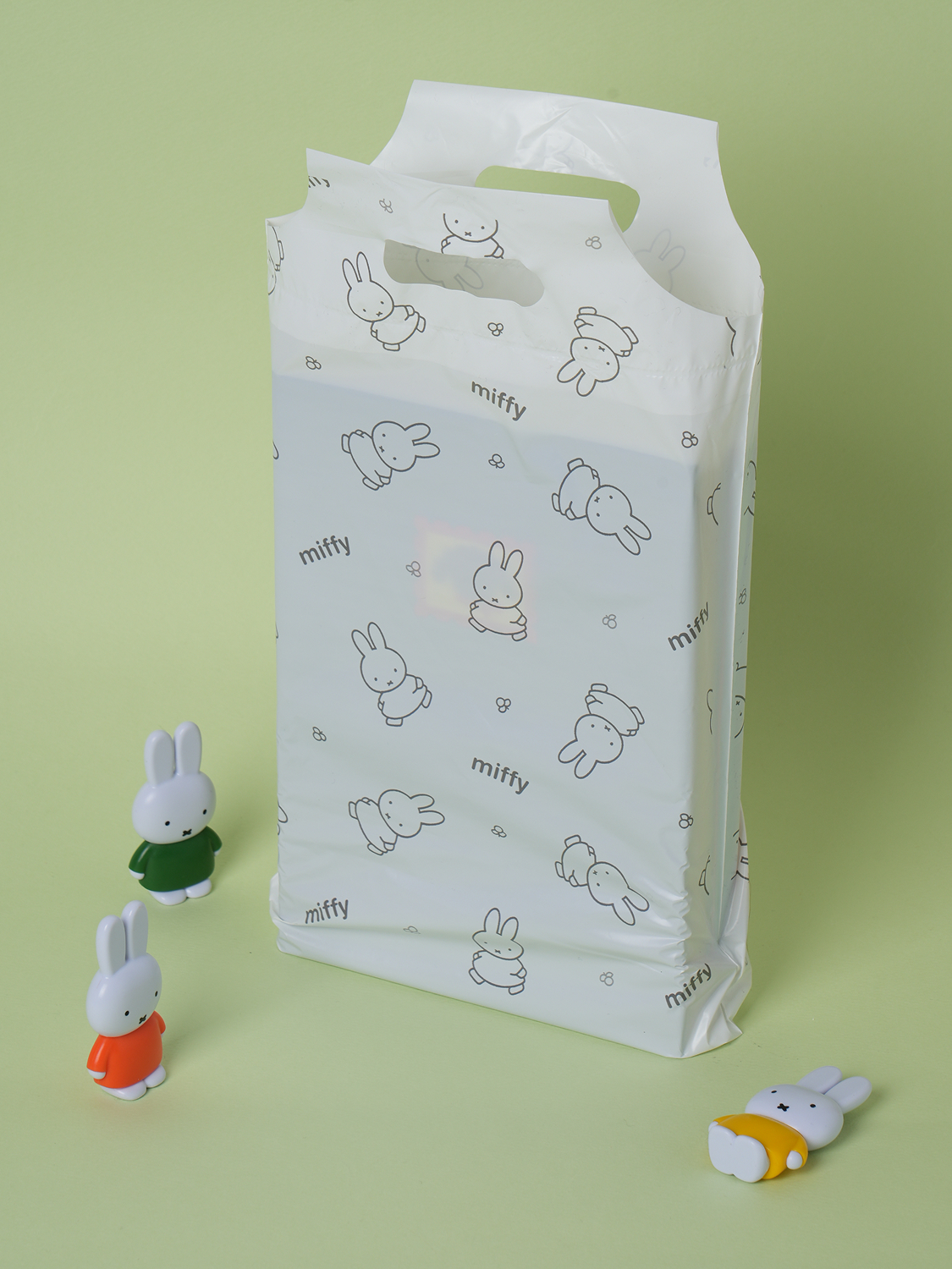 Miffy handle shopping bag medium size 5 pack white