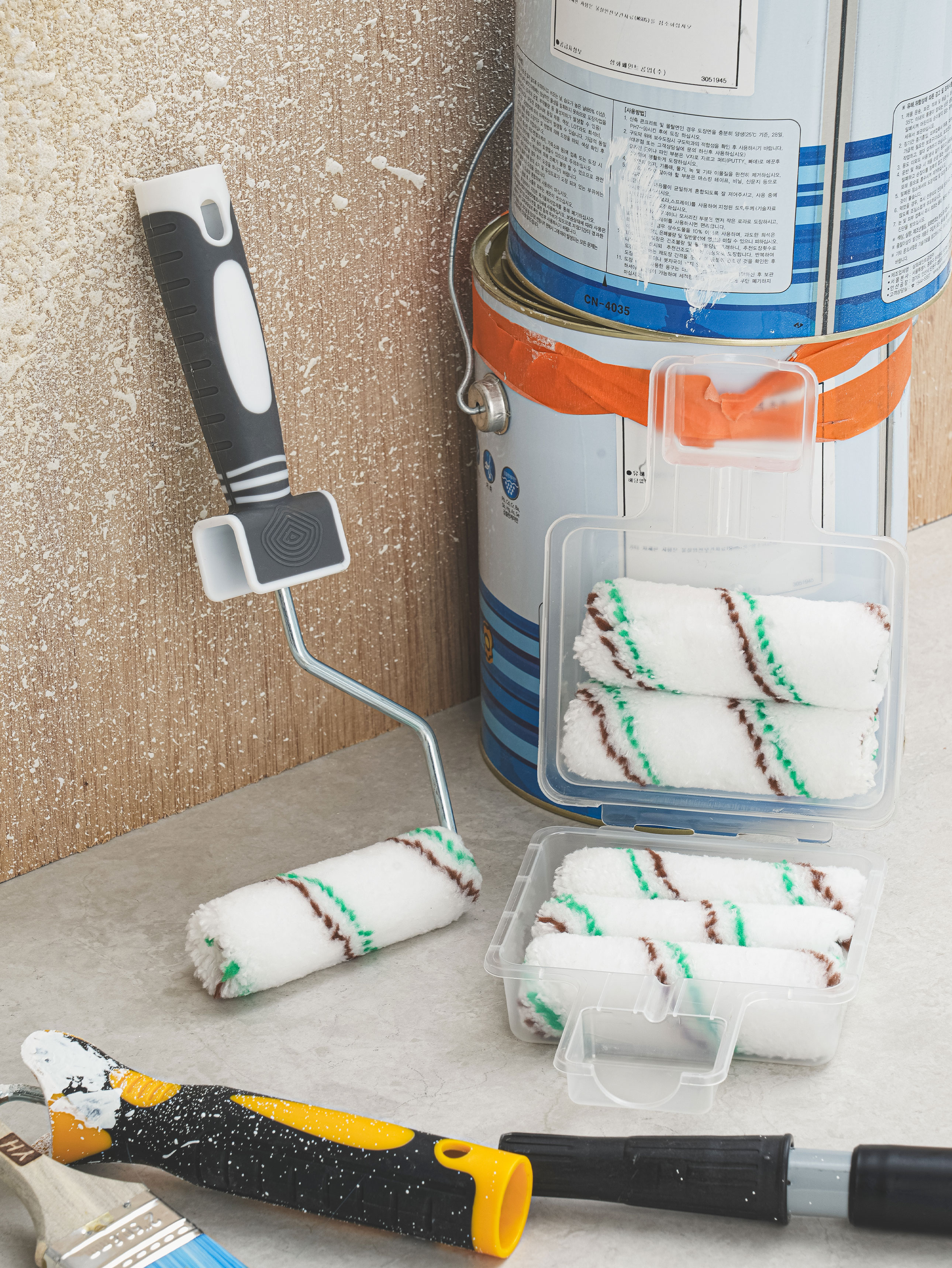 4-inch paint roller & tray set refill (6 pieces)