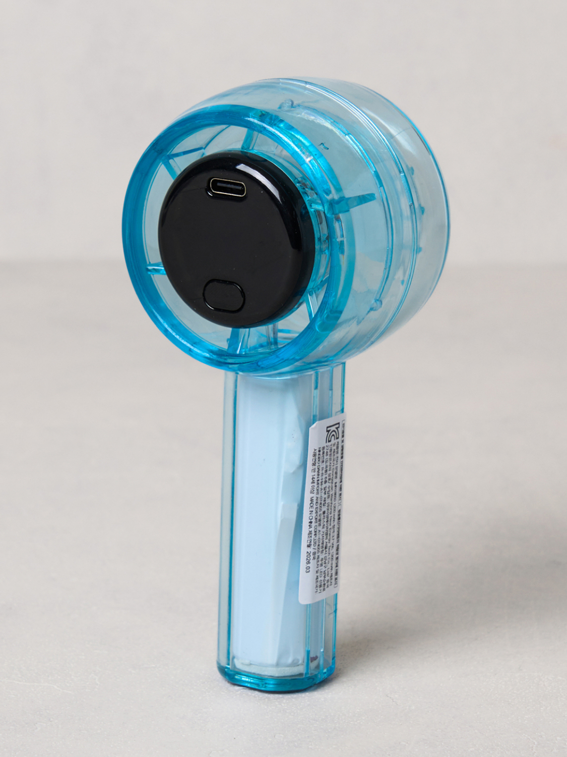 LED Transparent Handy Fan Blue
