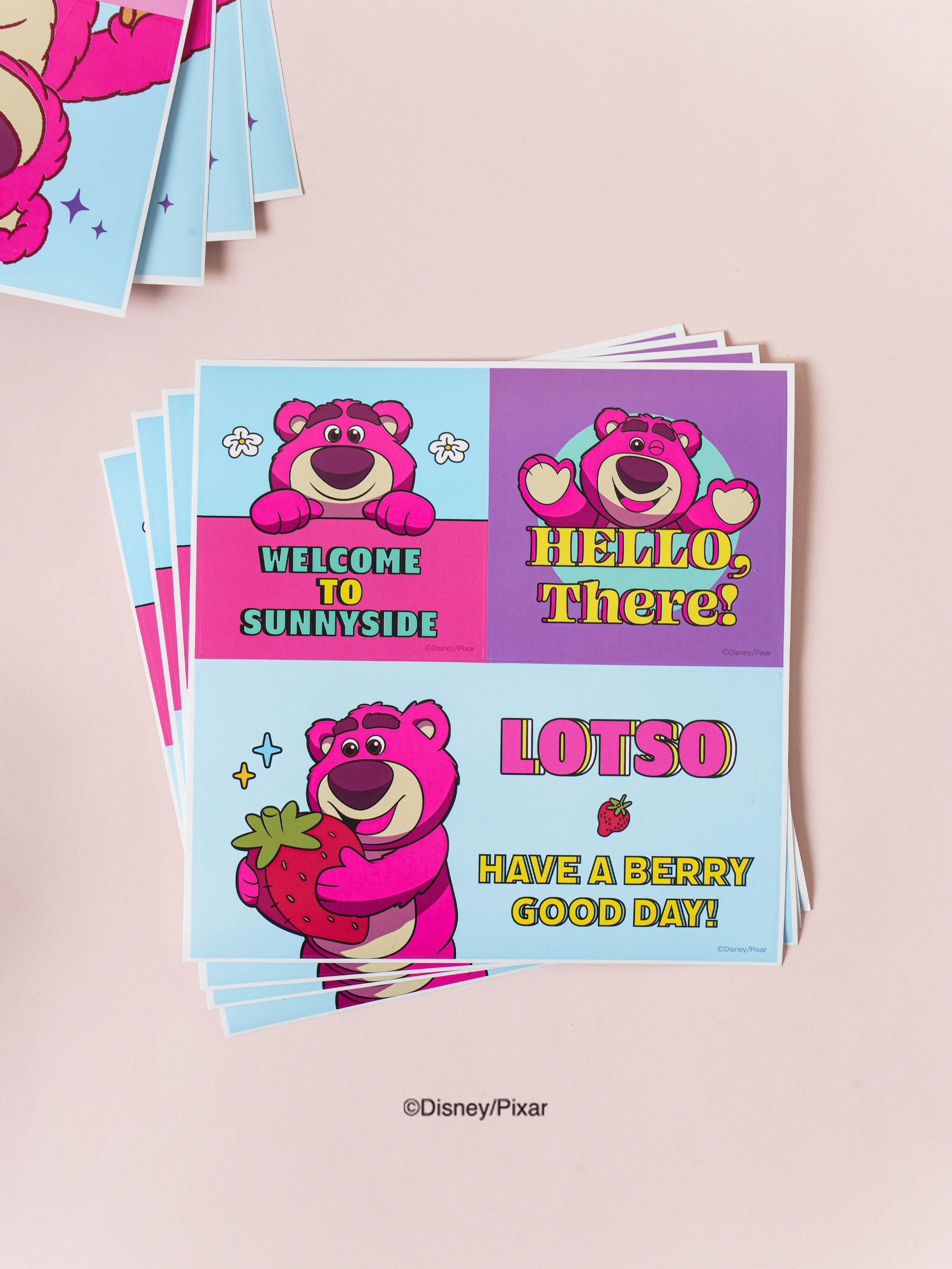 Pixar Lotso packaging stickers 4 sheets