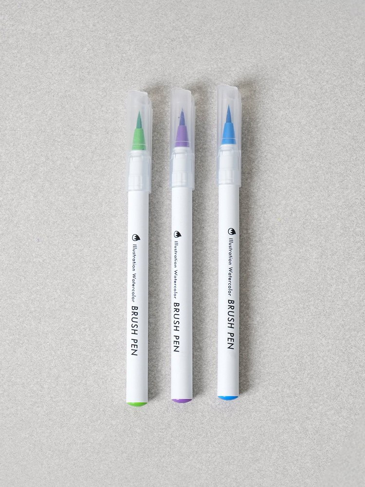 Real brush pen 3-pack, bright cool tone