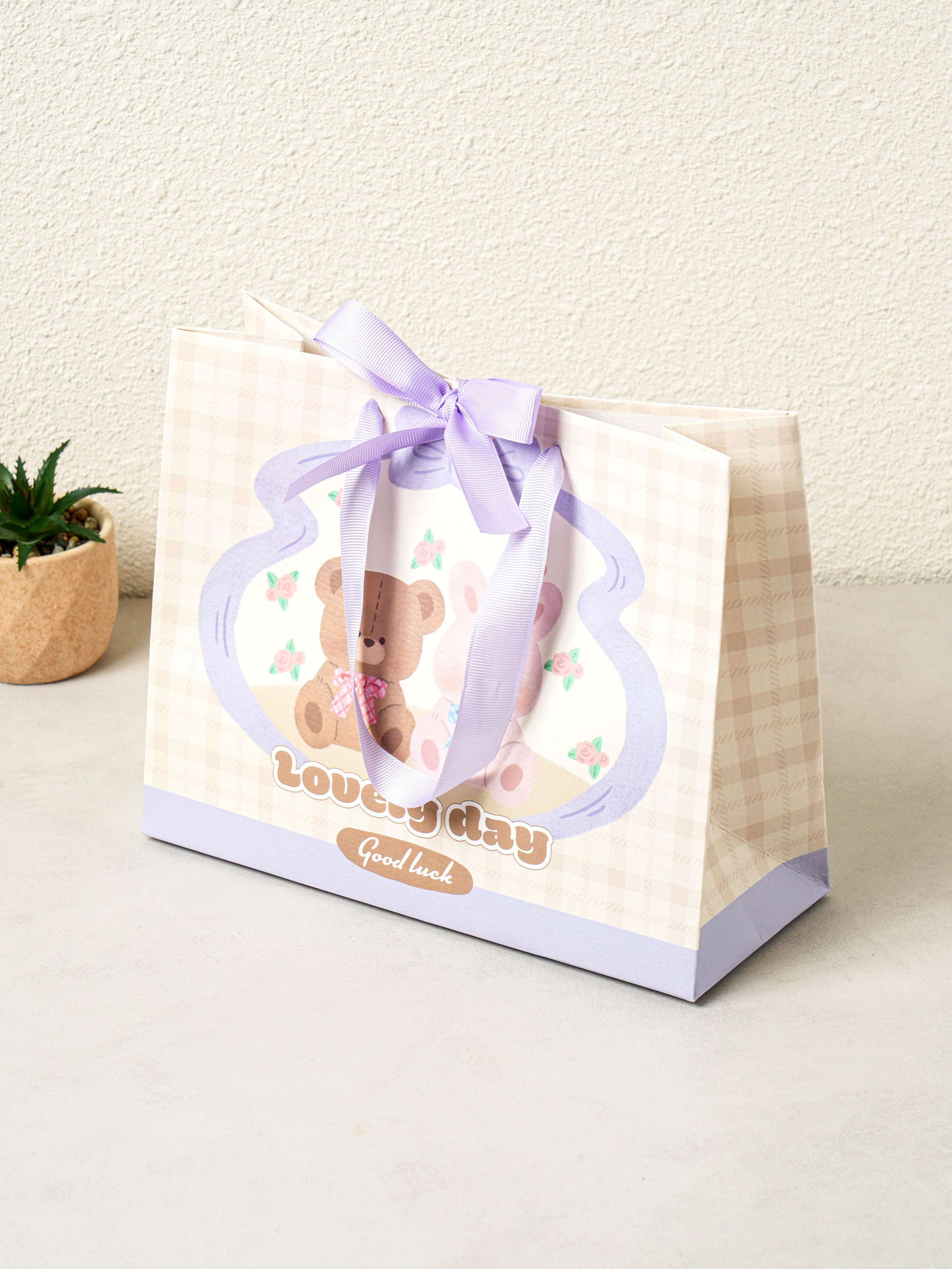 Ribbon knot point shopping bag