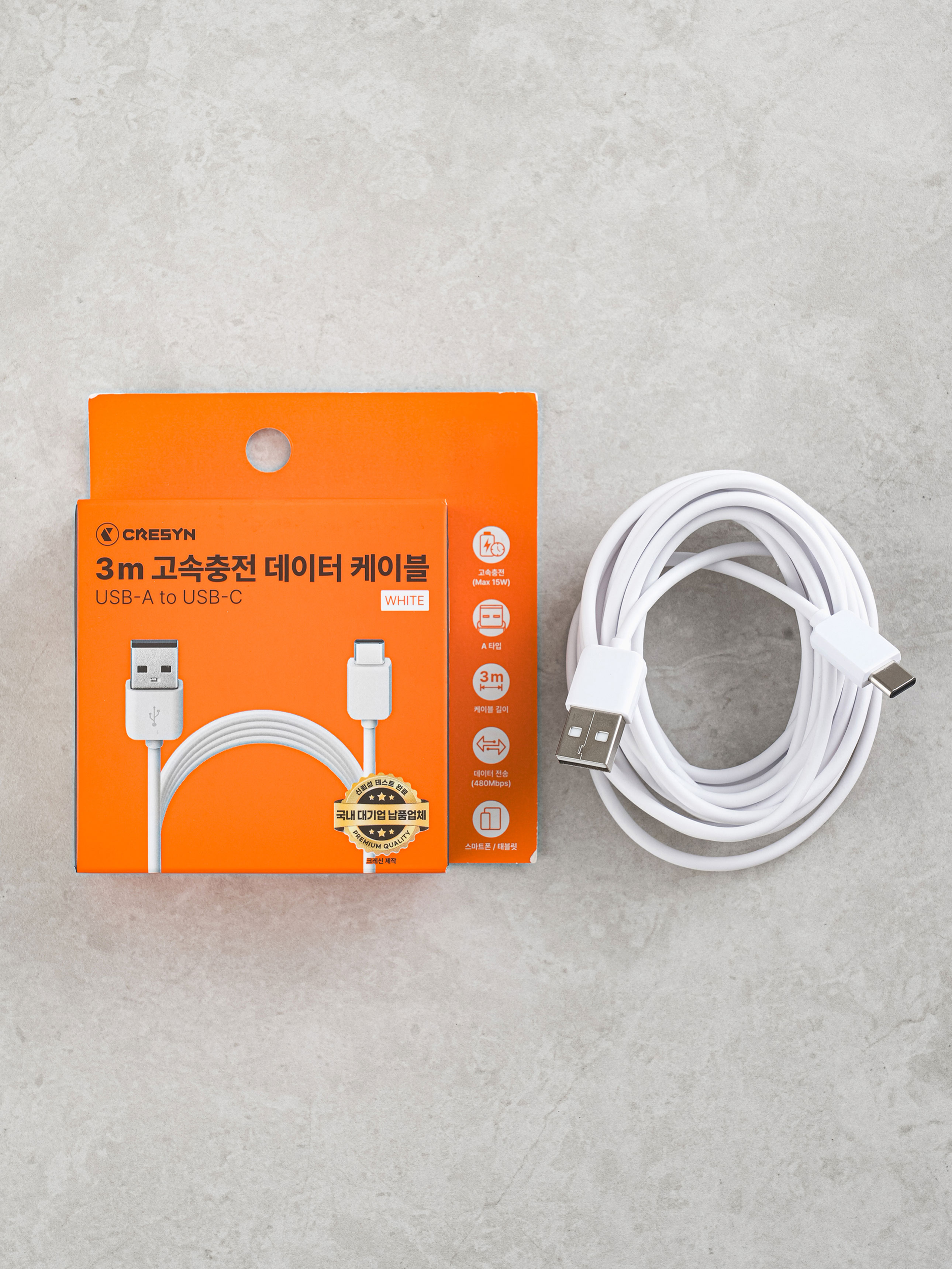 Cresin A TO C cable 3 m white