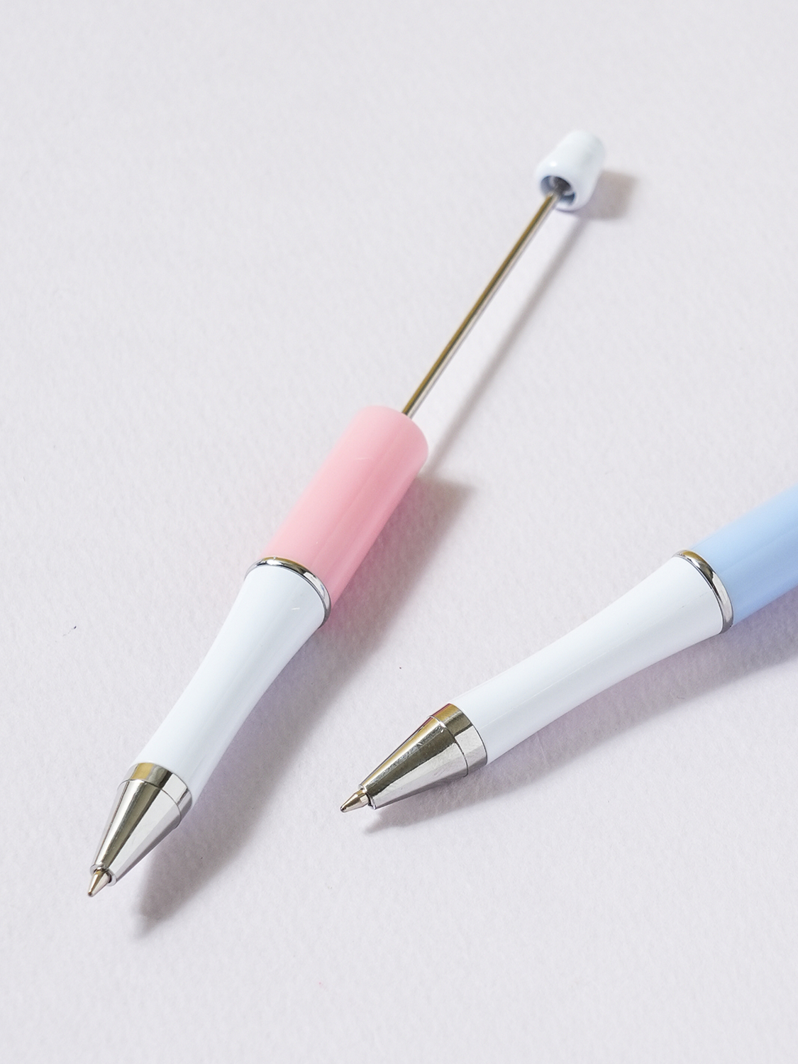 볼펜 꾸미기 투톤 펜대 0.7 mm 검정 2개입 블루＆핑크