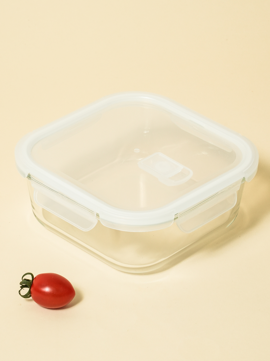 Steam hole square heat-resistant glass cupboard 1.2 L