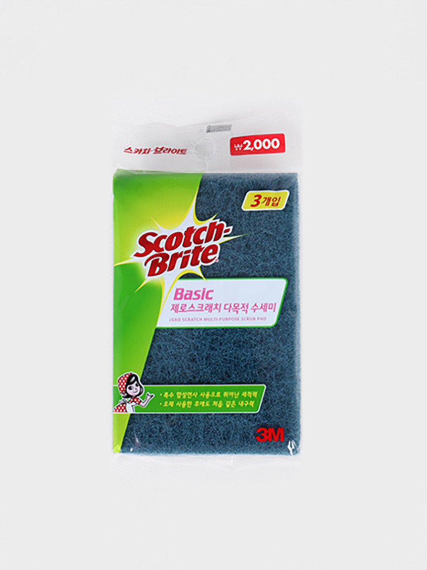 3M Scotchbrite Basic Zero Scratch Multipurpose Scrubber 3pcs