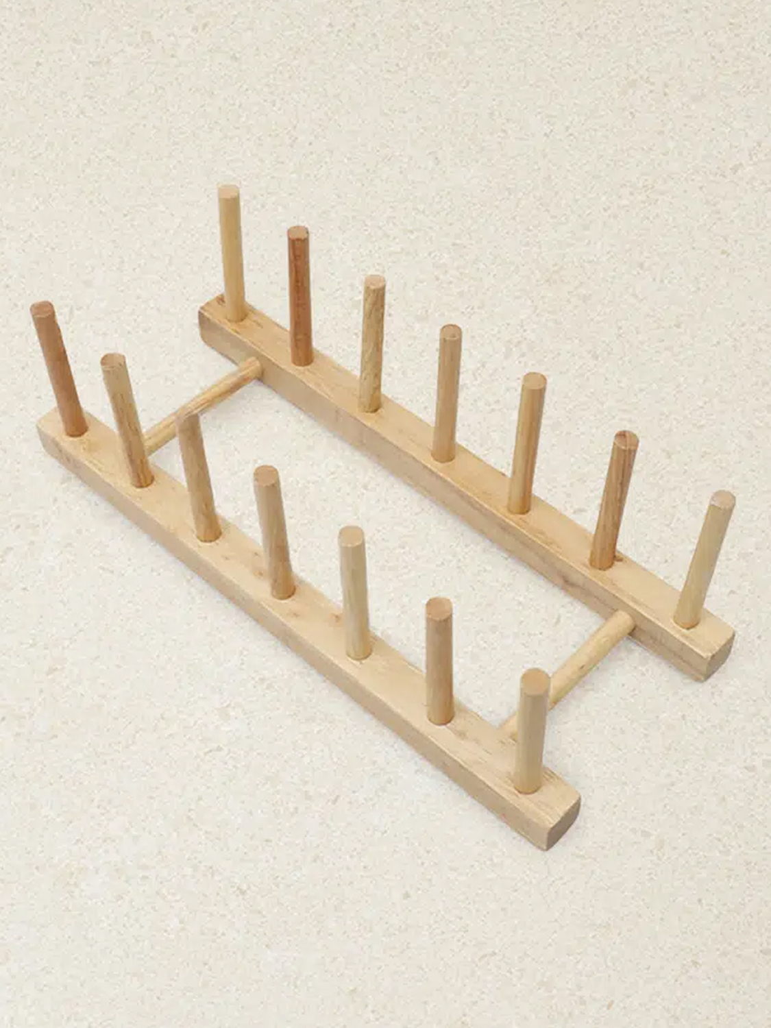 6-tier rubber wood plate stand