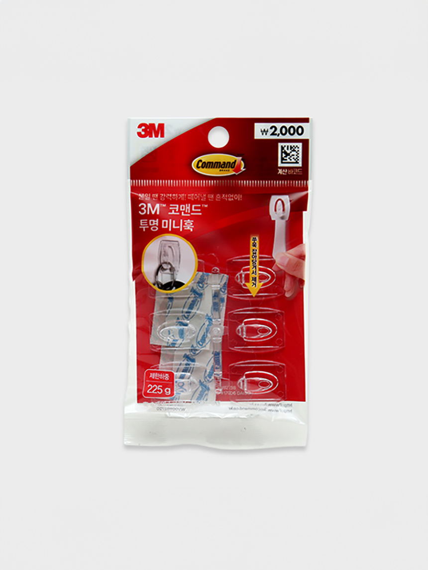 3M Command transparent mini hooks 6 pieces