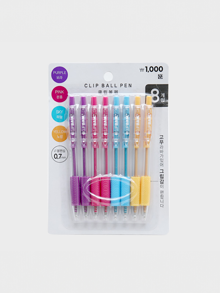 4-color clip ballpoint pen 0.7 mm, 8 pieces
