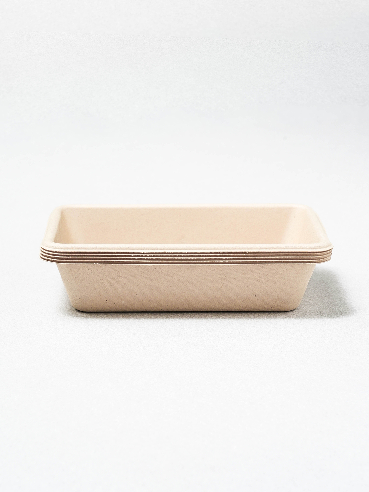 Bamboo pulp rectangular bowl 500 ml 5 packs