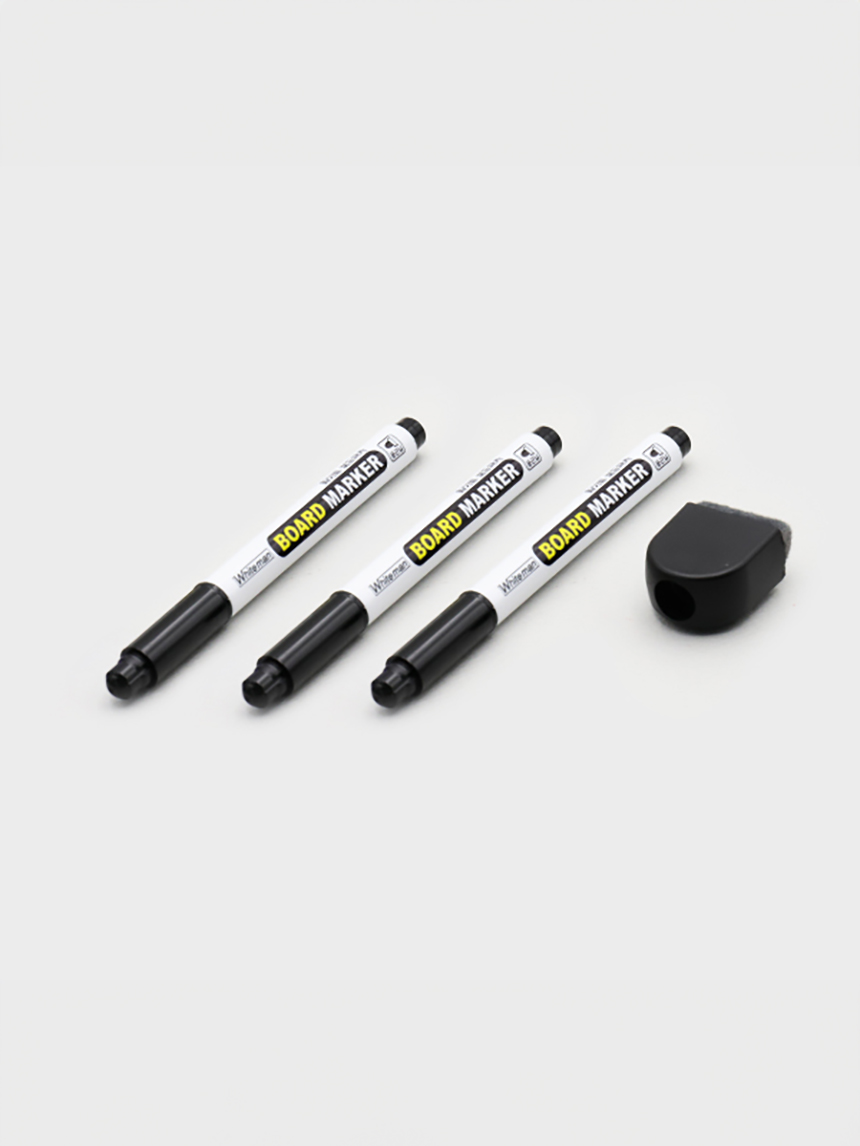 Mini eraser board marker black 3pcs