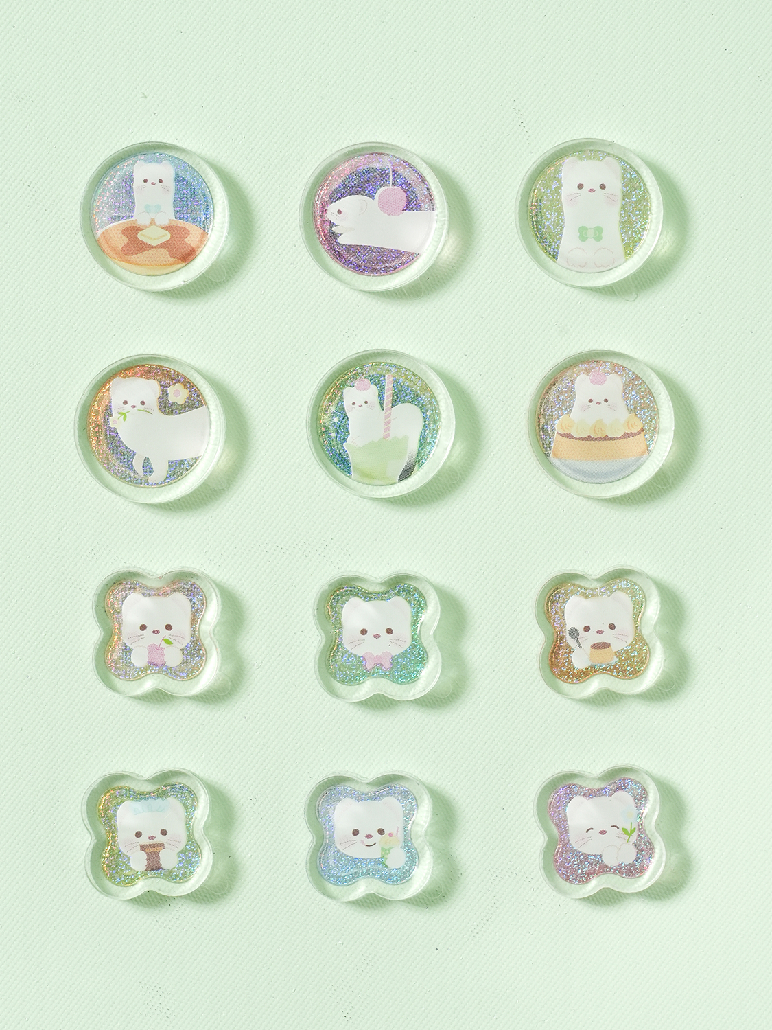12 cream soda 3D sculpture stickers