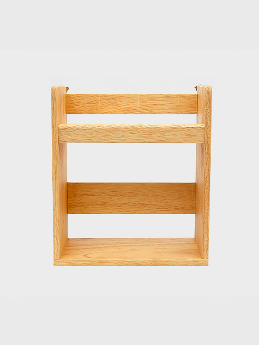 Rubber wood 2-tier multipurpose shelf