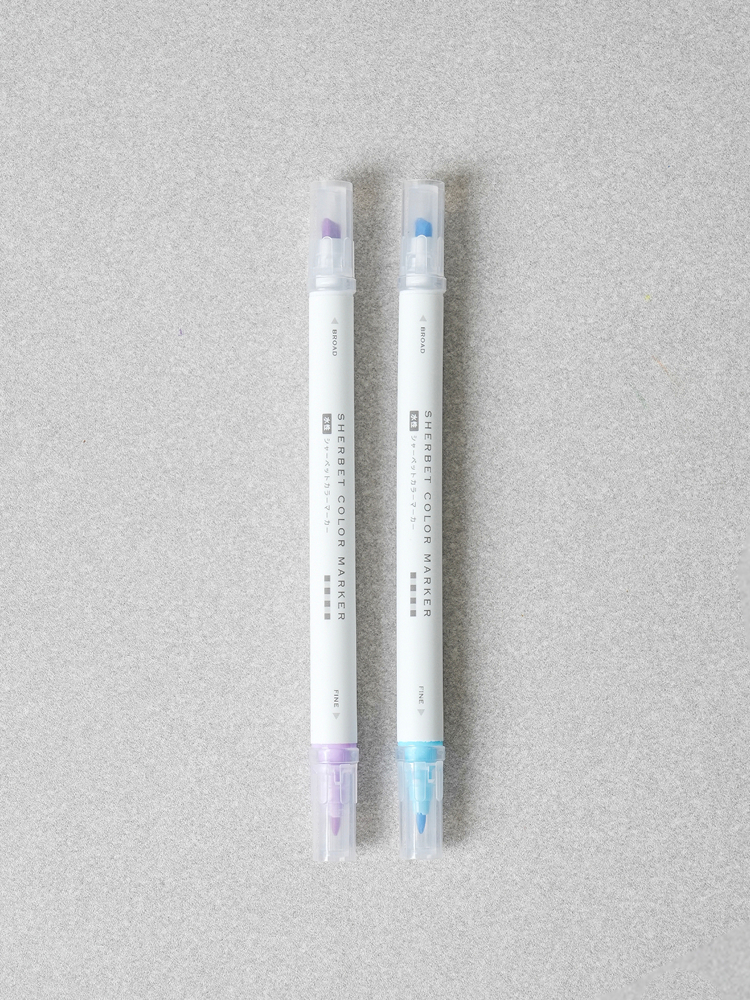 Sherbet Color Twin Highlighter 2-Pack Baby Blue & Purple