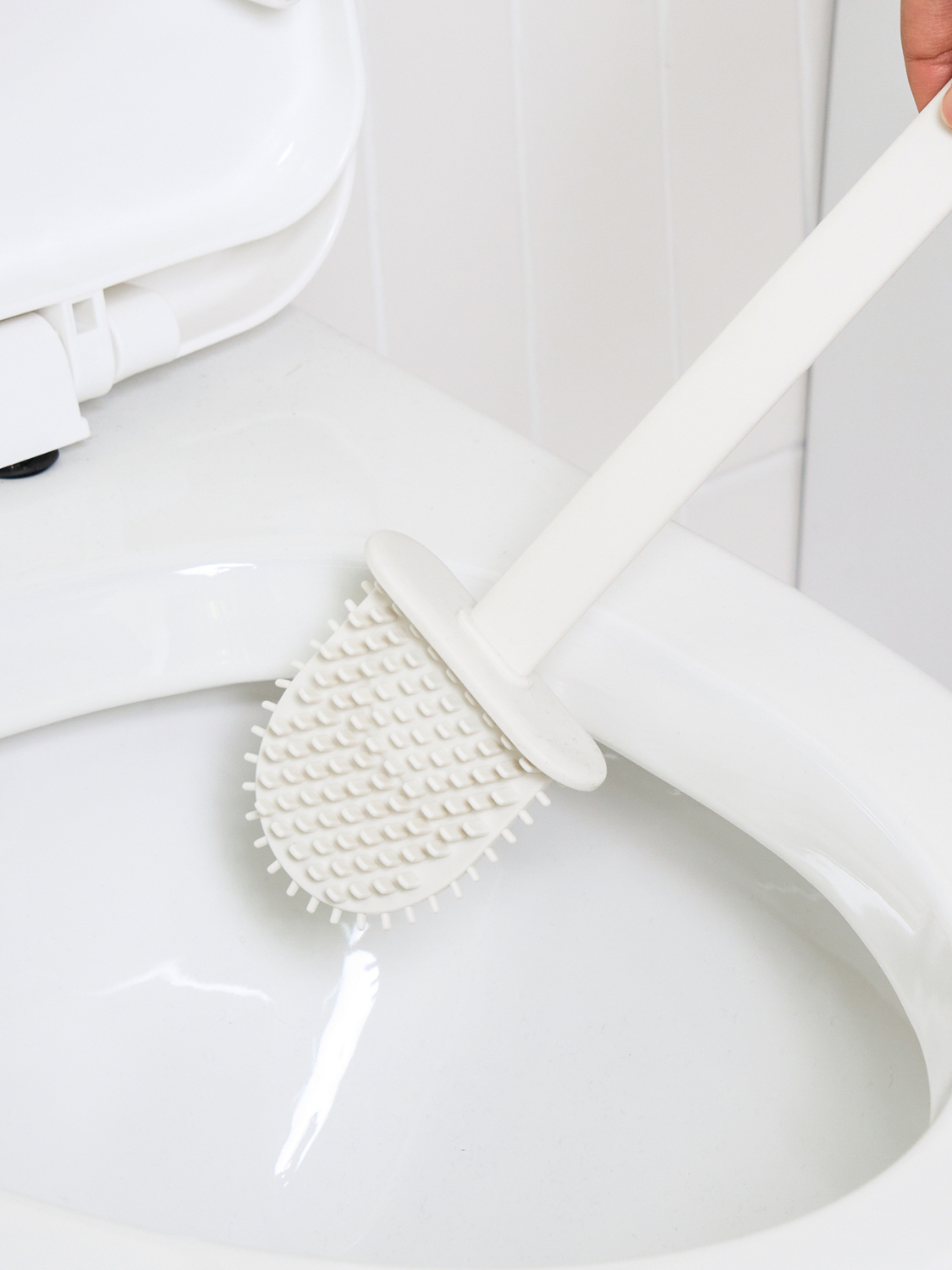 Adhesive toilet brush & mini brush