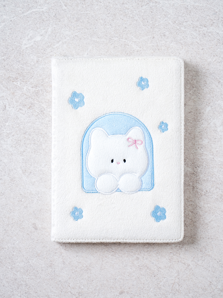 Cat embroidery book cover wireless notebook 48 sheets