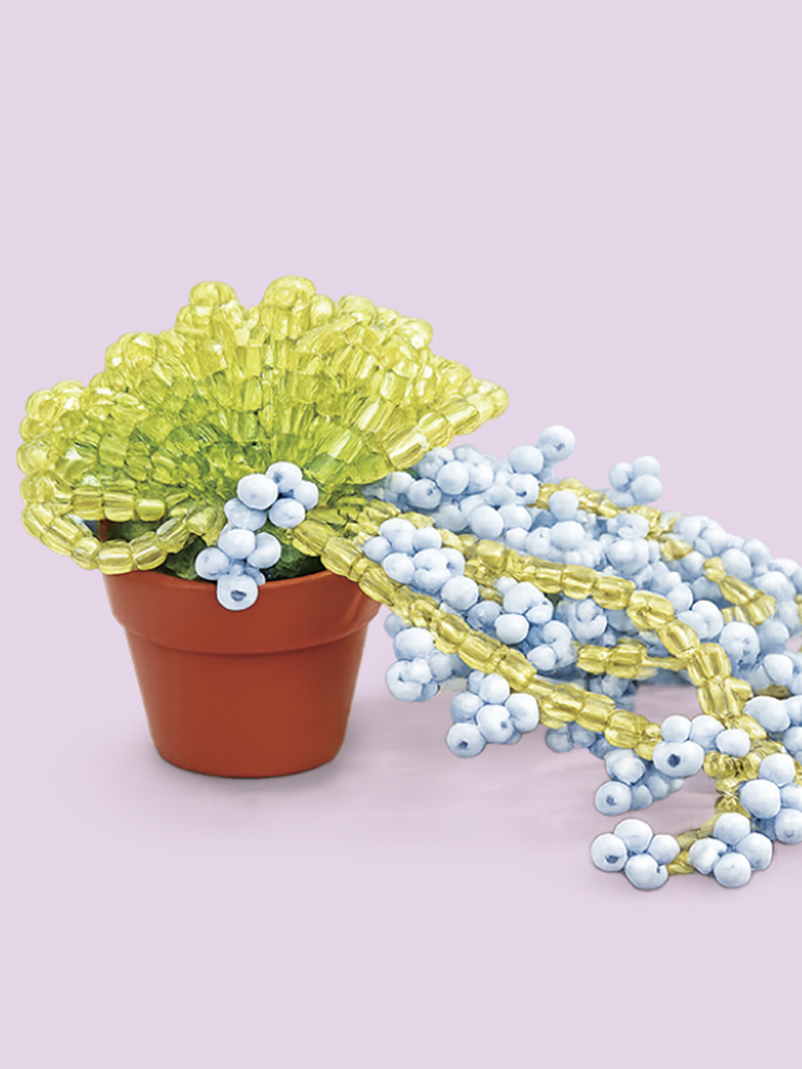 Beads Flower Pot DIY Blue