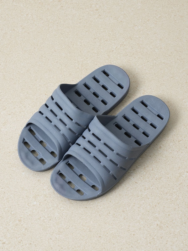 PVC oval foam bathroom shoes navy