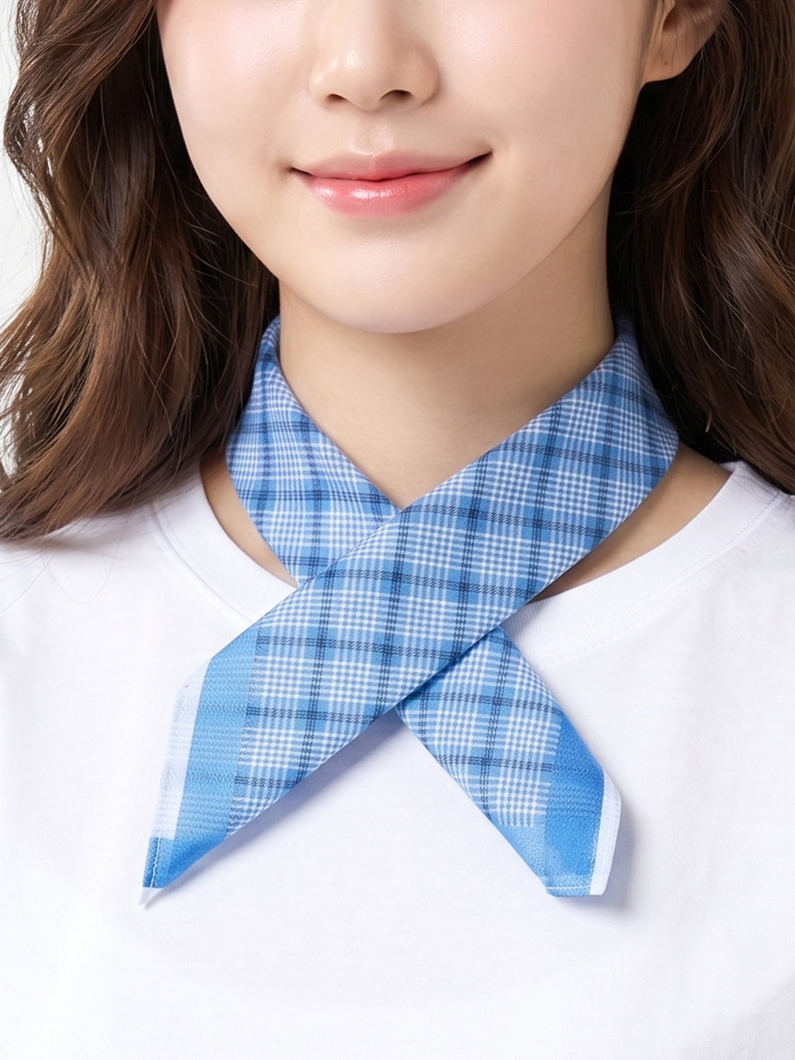 Grid Check Cotton Handkerchief 40