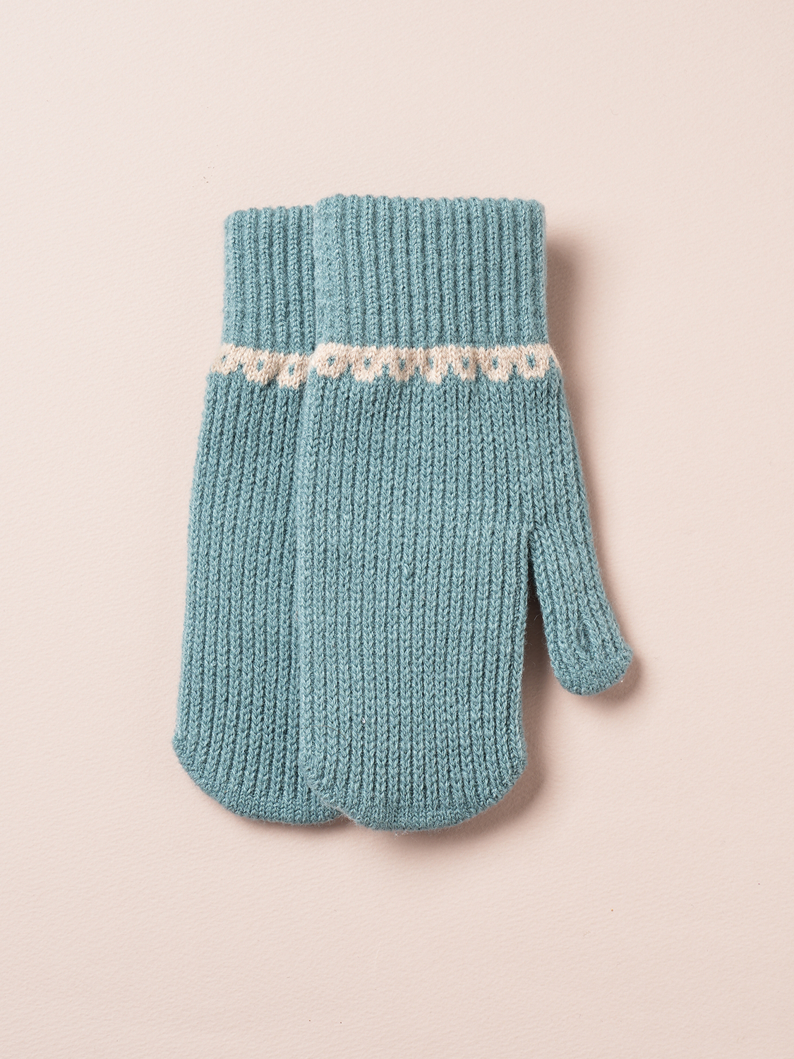 Hand gathered line gloves mint & ivory