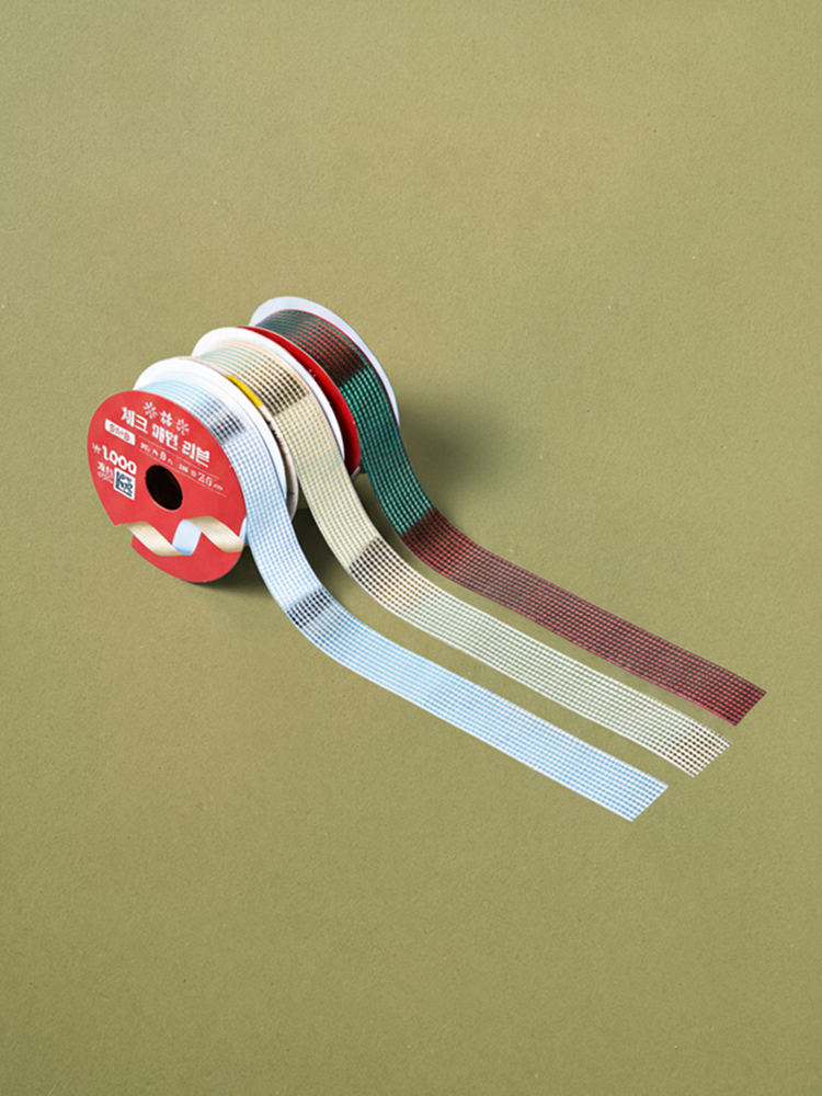 Christmas at Home Check Ribbon 2.5 cm