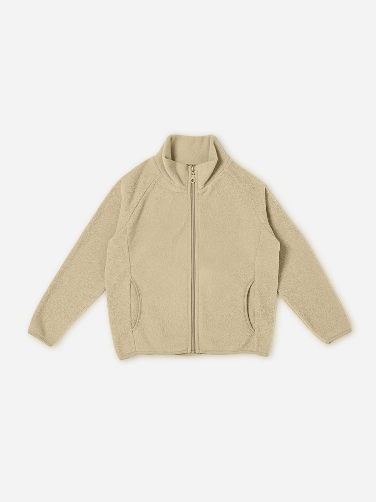 [Children] Long-sleeve fleece zip-up jacket 130 beige