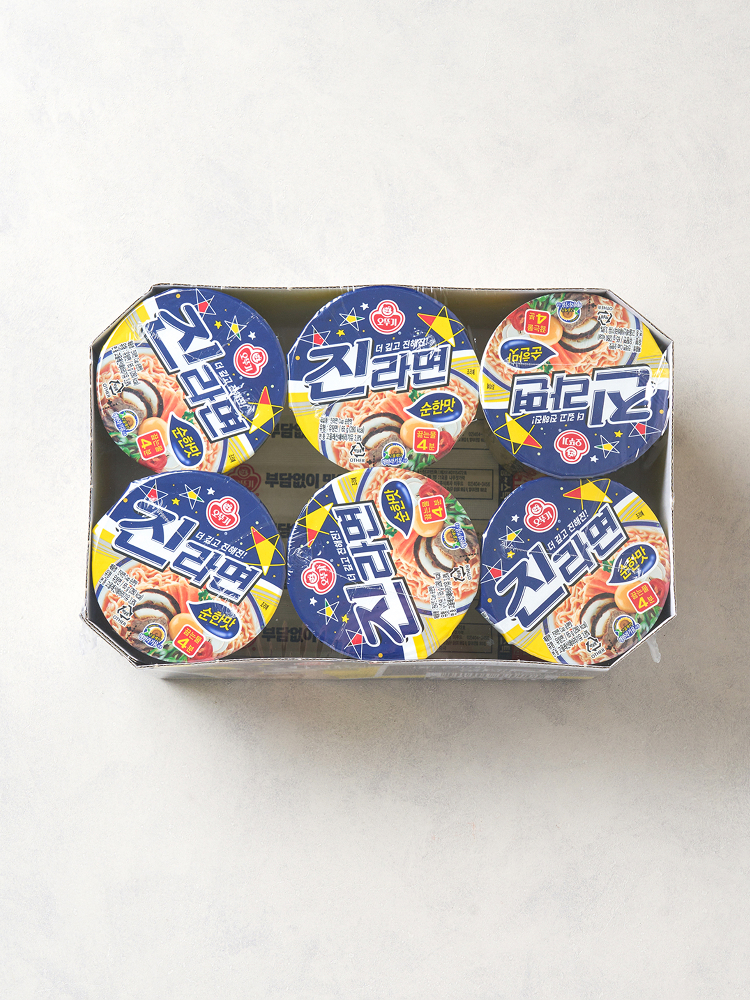 Ottogi Jin Ramyun Mild Flavor Small Cups 6 Pack