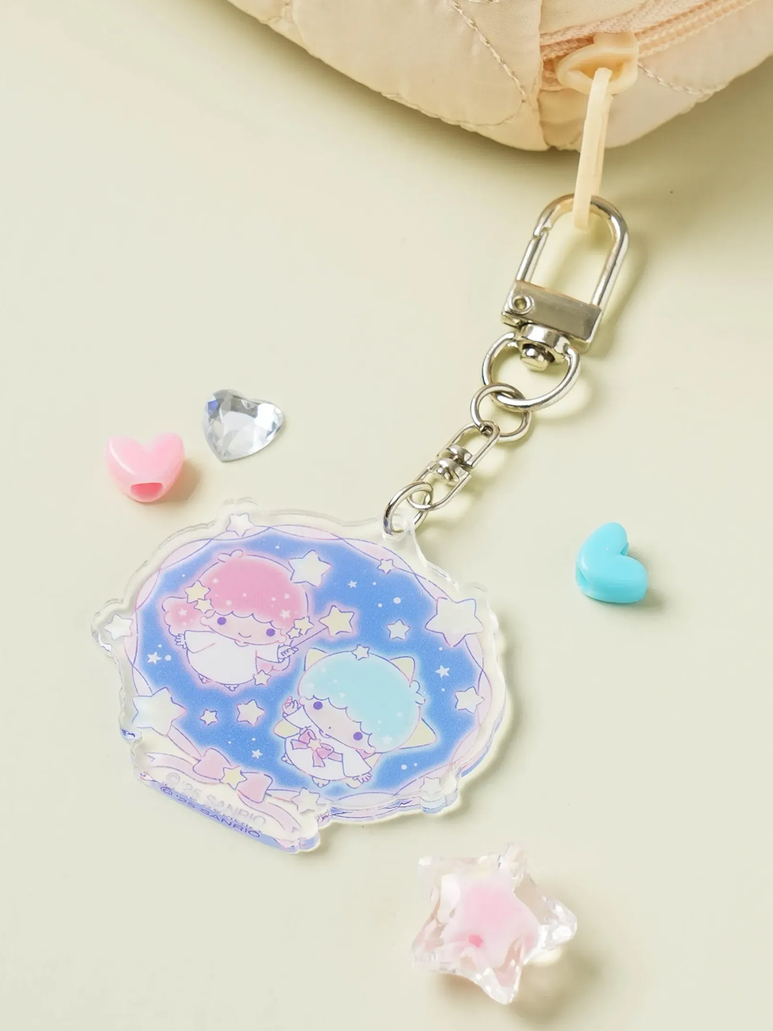 Little Twin Star Acrylic Keyring Ribbon