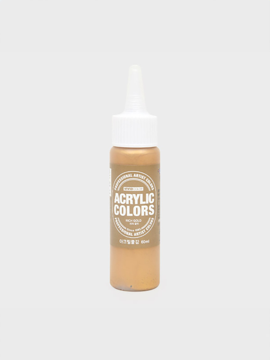 Paper Nara Vivid Color Acrylic Paint 60ml Rich Gold