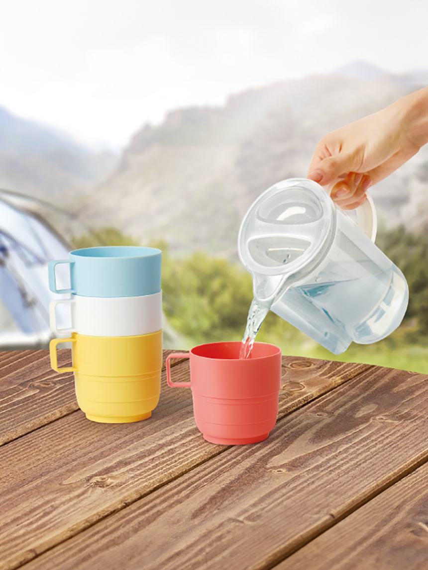 Camping multi-cup set of 4 pieces