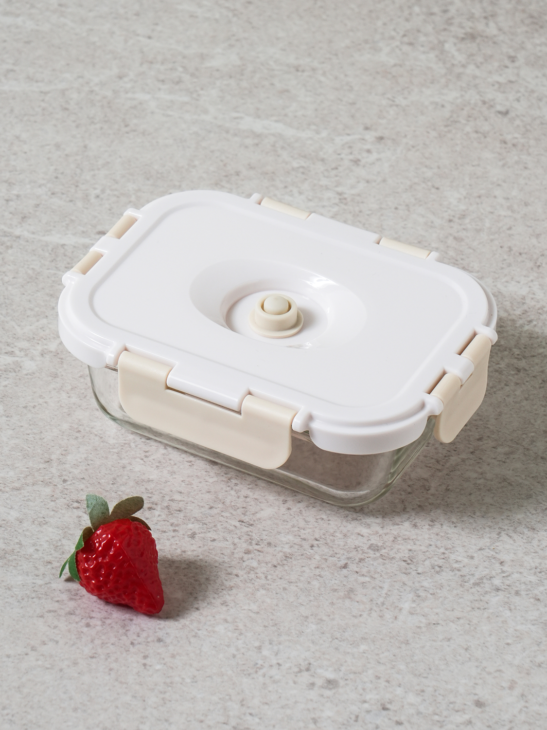 Rectangular vacuum glass sealed container 400 ml