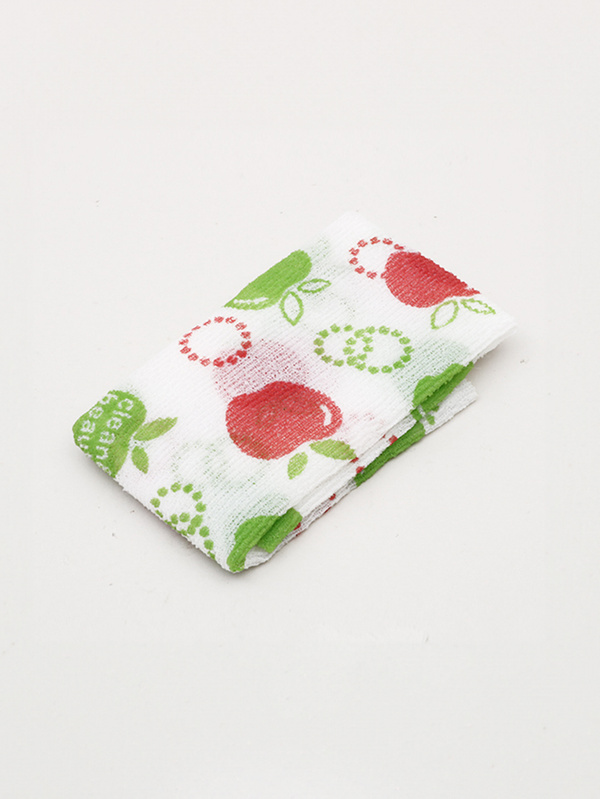 apple printed shower towel