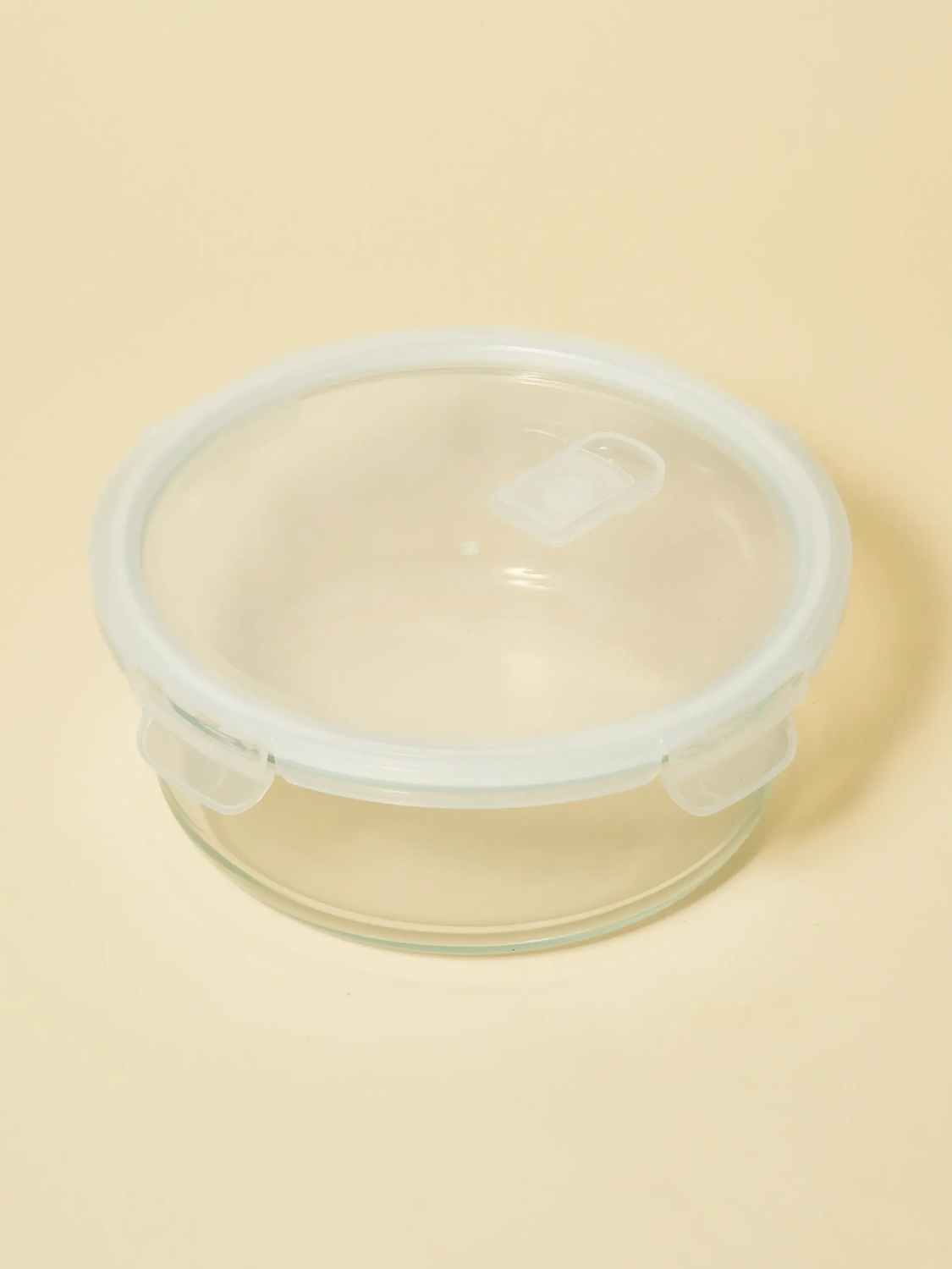 Steam Hole Round Heat Resistant Glass Cupboard 1.4 L