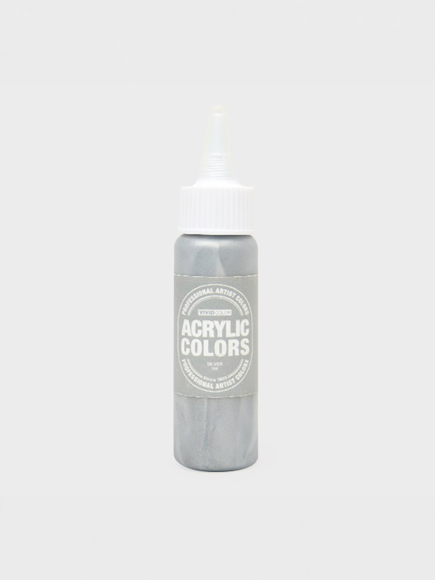 Paper Nara Vivid Color Acrylic Paint 60ml Silver