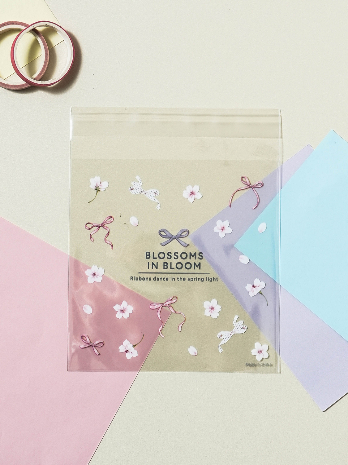 Cherry blossom clear self-adhesive packaging bag S 30 sheets
