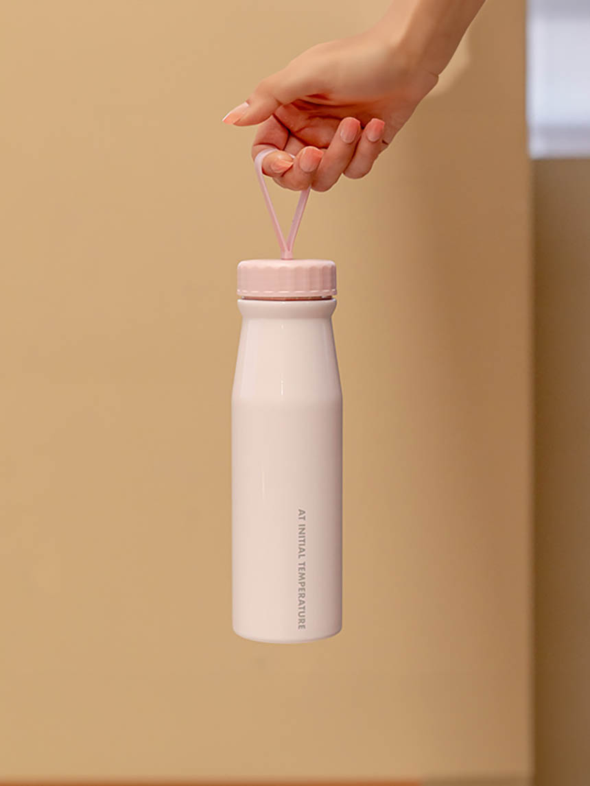 Strap stainless steel tumbler 450ml pink