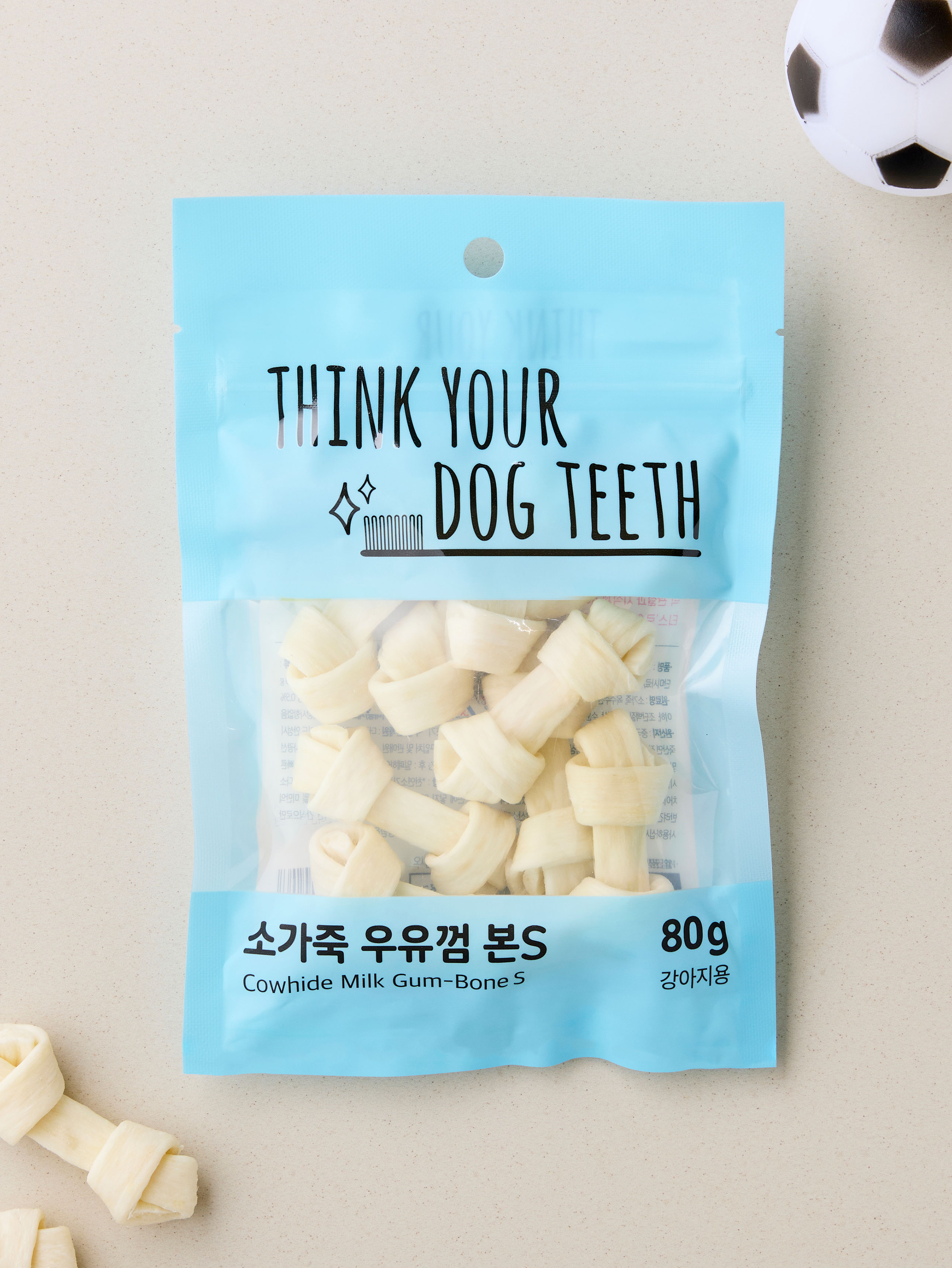 [Pet] Think Your Dog Teeth Milk Gum Bone S 80 g Cowhide