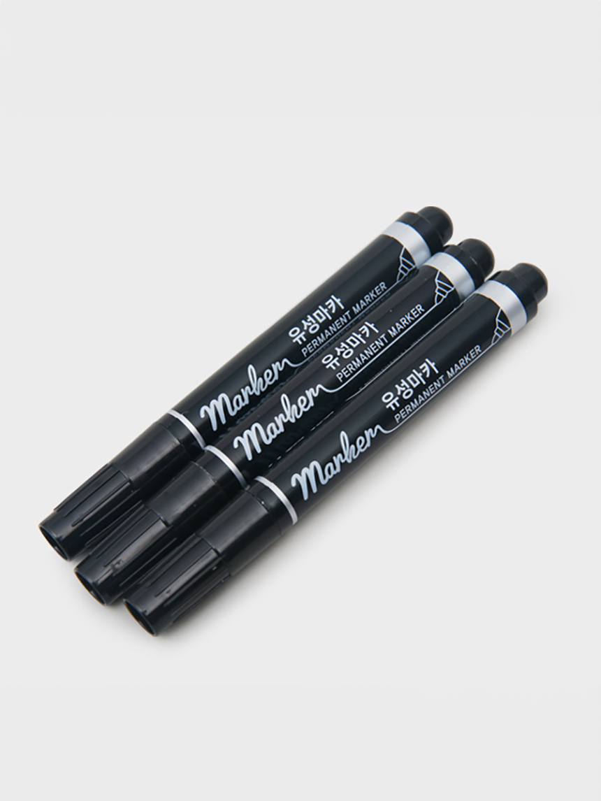 Permanent marker 3 pieces (black)