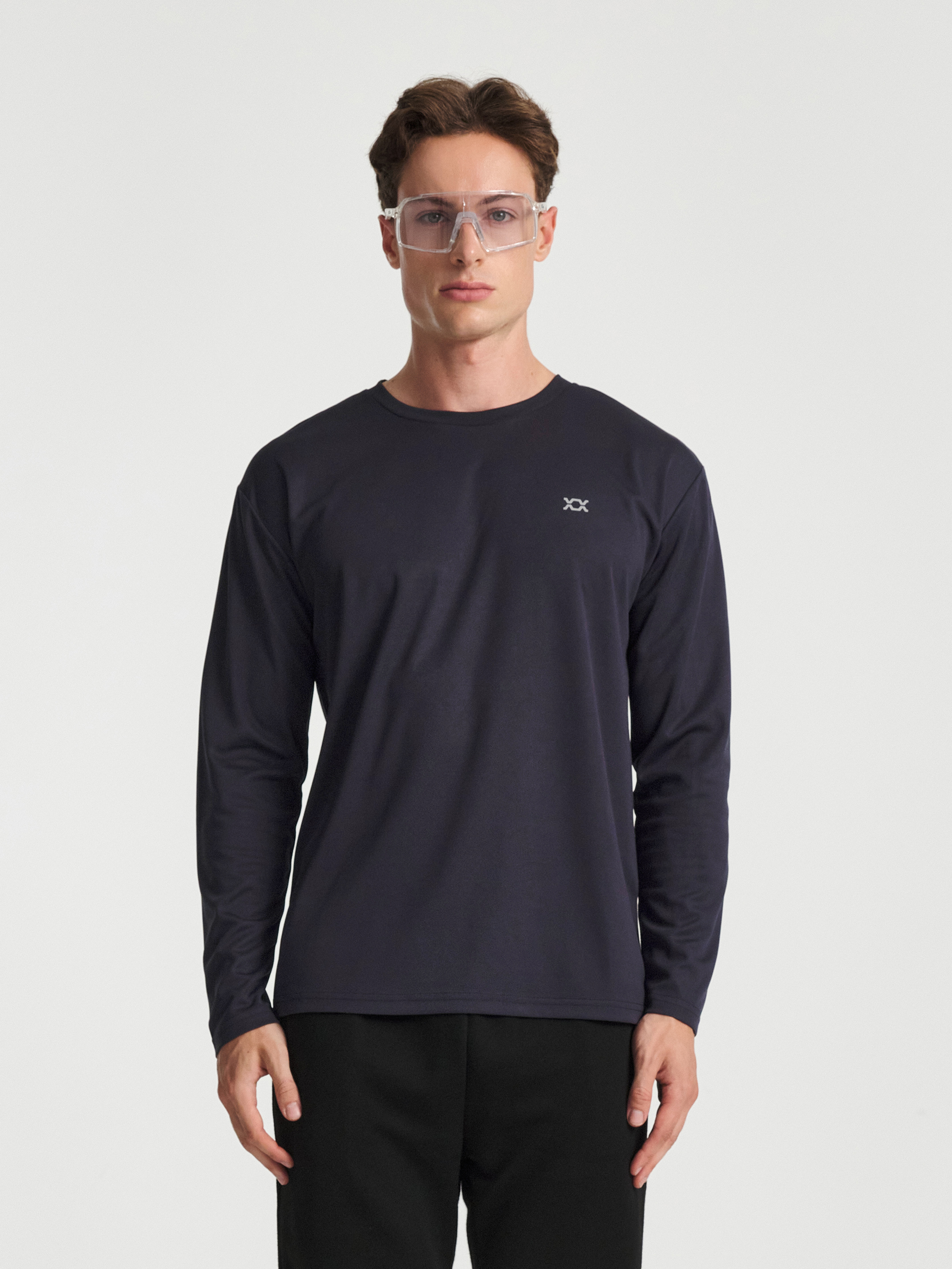 [Common]REXY PK Long Sleeve T-Shirt M/L/XL Navy